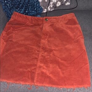 Orange ribbed skirt